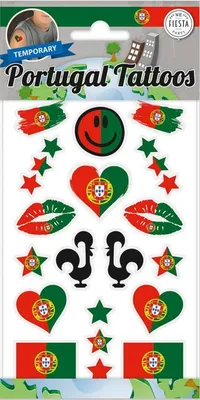 Produktbild von 1 Bogen Portugal Fan Tattoos temporär