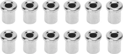 Imagen del producto de Yctze, 12 unidades de clavijas metálicas premium para guitarra eléctrica, con acabado brillante y mejora de la resonancia (plateado)