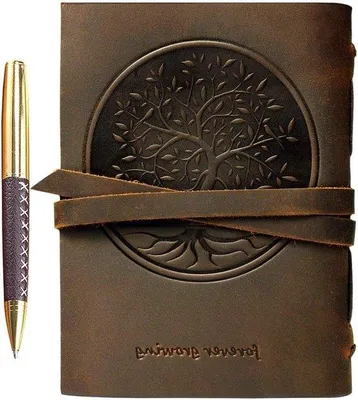 Produktbild von Famanu Notizbuch Tree of Life 18 x 13 cm - Vintage Leder Tagebuch - Handgefertigtes Reisejournal mit 300 unlinierte Seiten