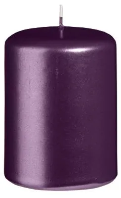 Produktbild von Stumpenkerzen Metallic Matt Pflaume 80 x Ø 60 mm, 12 Stück