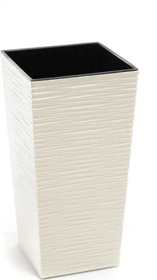Produktbild von Blumentopf LAMELA Blumentopf FINEZIA DLUTO - eingekerbt, 30 x 30cm, Höhe 57cm, creme