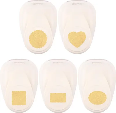 Produktbild von Vaessen Creative Motivstanzer 5er Set Geometrische Formen Gewellt 2,5 cm