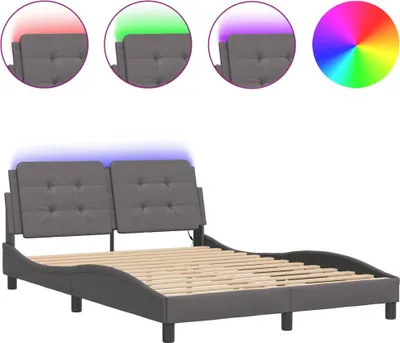 Obrázek produktu pro vidaXL Rám postele s LED bez matrace "Zadar" šedý 140x190 cm