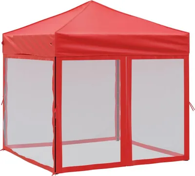 Produktbild von vidaXL Partyzelt Faltbar mit Seitenwänden Rot 2x2 m