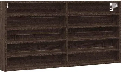 Produktbild von vidaXL Vitrinenschrank Braun Eichen-Optik 100x8,5x50 cm Holzwerkstoff