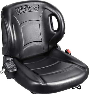 Immagine prodotto di Sedile universale per trattore in Pelle finta PVC e poliuretano espanso Sedile per trattore con cintura di sicurezza e microinterruttore di sicurezza Sedile per il conducente sedile singolo 160-340 mm