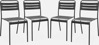 Immagine prodotto di Set 4 sedie da giardino bistrot in acciaio, Antracite