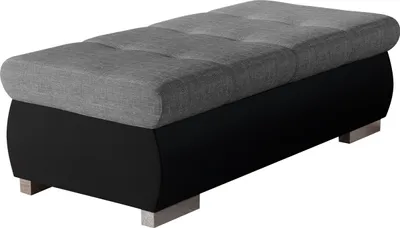 Produktbild von MIRJAN24 Polsterhocker Orkan Groß, Moderne Sitzhocker vom Hersteller, Holzkonstruktion, 120x60x39 cm (Farbe: Soft 011 + Lux 05)
