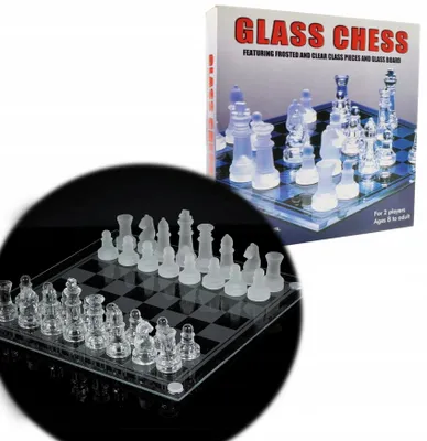 Produktbild von s Glas Schachspiel 25x25cm - Elegantes Schachbrett Set für Profis & Anfänger