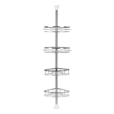 Produktbild von Teleskop-Eckregal 4 Körbe Teleskop Badregal 110-280cm Edelstahl