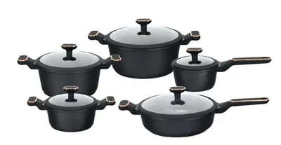 Produktbild von Edënbërg Pfannenset Marmor – 10-teilig – Mit Deckeln – Für Induktion geeignet