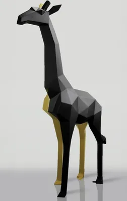 Produktbild von Casa Padrino XXL Deko Skulptur Giraffe Schwarz / Gold H. 200 cm - Abstrakte Garten Deko Figur