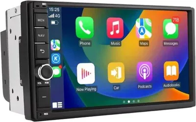 Obrázok produktu pre Autorádio s Bluetooth, CarPlay, kompatibilné s Apple a Android, stereo systém, navigácia, navigačný systém, 2 GB RAM, 32 GB interná pamäť, 7-palcový displej