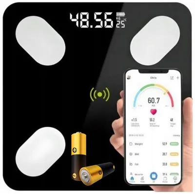 Produktbild von Intelligente Bluetooth-Badezimmerwaage 25 Messungen 8 Benutzer LCD 180 kg