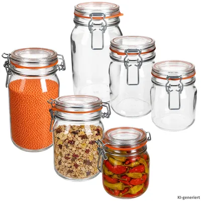 Produktbild von 6er Set Odin Einmachglas 1,5L 1L 0,75L Bügelverschluss Vorratsglas