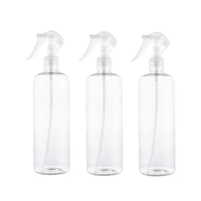 Produktbild von 500ML Leere Sprühflasche mit Fingerzerstäuber Zerstäuber Klar Parfümzerstäuber Nachfüllbare Kunststoffflaschen für Friseur Pflanzen Kosmetik Öle Flüssigkeit 3 Stück