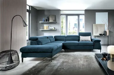 Produktbild von Masseno Ecksofa MESTO mit Schlaffunktion L-Form, Sofa mit Bettkasten, Wohnzimmersofa, Couch, Soffa, Bettsofa, Couchgarnitur- Blau, VOGUE 13