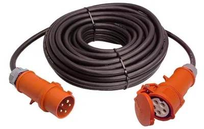 Obrázok produktu pre as-Schwabe 61028 predlžovací kábel CEE, čierny, 25m H07RN-F 5G6 , 400V/32A/5pólov