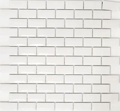 Produktbild von Mini Metro Subway Mosaikfliese Keramik WEISS Fliesenspiegel Küche MOS26-0102_f | 10 Mosaikmatten