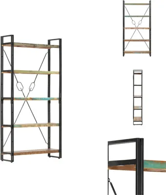 Produktbild von vidaXL Bücherregal 5 Fächer 90x30x180 cm Altholz Massiv -  Bücherregale & Bücherschränke