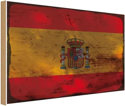 Zdjęcie produktu dla vianmo Drewniany znak 30x40 cm Spanien Flag of Spain