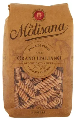 Produktbild von 3x La Molisana Pasta Integrale Fusilli n°28 Vollkornnudeln Vollkornpasta,100% italienischer Weizen,Bronzepaste 500g Packung + Italian Gourmet Polpa di Pomodoro 400g Dose
