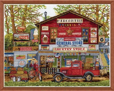 Produktbild von Design Works Kreuzstich Stickpackung "Geöffnet", Zählmuster, 36x46cm