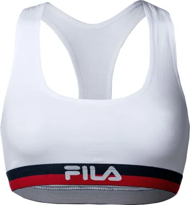 Produktbild von FILA Damen Bustier - Bra, Sport-BH, Racerback, Baumwolle Stretch, einfarbig, XS-XL Weiß XS