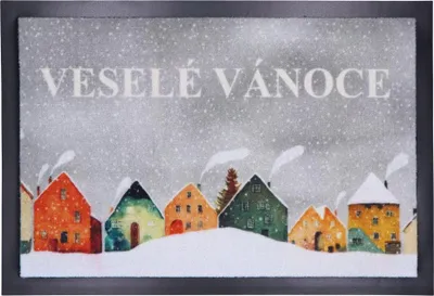 Obrázok produktu pre 40x60 cm Rohožka vianočná Zasnežená dedinka