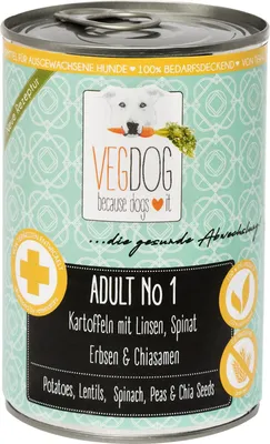 Produktbild von VEGDOG 370092, Adult, Linse, Hirse, 400 g, Ohne Soja