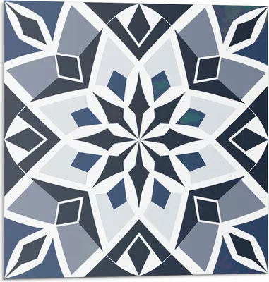 Produktbild von Geometrisches Blumenmuster – Selbstklebende Fliesen – Wandverkleidung – Wandpaneel – PVC Fliesen – Vinylflisen – PCV Flisen – Selbstklebend – Wanddeko – 9 Stück 30 x 30 cm