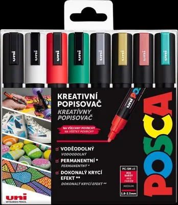 Produktbild von Posca Marker Set 1,8 - 2,5 mm - Weihnachten (8 Stück)