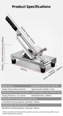 Obrázok produktu pre Elektrický slicer – stroj na krájanie mäsa – nerezová čepeľ – bezpečnostná ochrana – nastaviteľá hrúbka krájania – zástrčka typu EÚ – strieborná farba