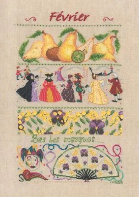 Produktbild von Zestaw do haftu krzyżykowego Le Bonheur des Dames "Luty", 18x28cm