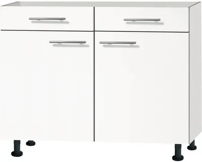 Produktbild von Optifit Unterschrank mit Schublade und Drehtür Bengt932 BxTxH 100 x 58,4 x 87 cm weiß matt zerlegt Anschlag reversibel K