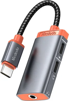 Produktbild von Mcdodo 3 in 1 Typ-C zu DC3,5 mm + Dual Typ-C PD Charing 60W Max Kopfhörer USB C Audio AdapterKabel