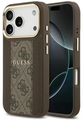 Zdjęcie produktu dla Etui Guess 4G Stripe Magsafe Na Iphone 17 Pro - Brązowe