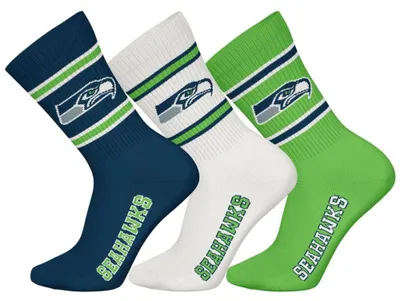 Produktbild von NFL Uni Socken, 3er Pack - NFL Teams, 3Pack Crew Socks, Football, Logo, Baumwollmischung Seattle Seahawks 39-42