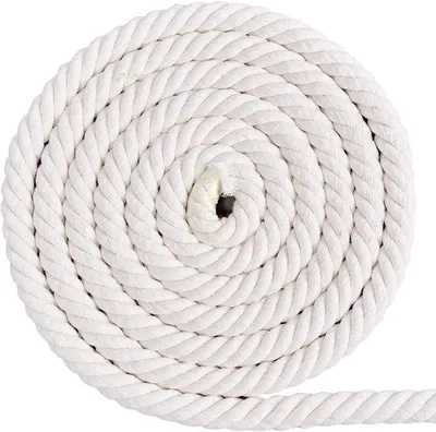 Imagen del producto de Cuerda de algodón suave de 20 mm de grosor y 5 metros de longitud, ideal para proyectos de macramé, como macetas colgantes
