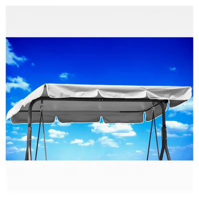 Produktbild von Dachbezug für Hollywoodschaukel, Ersatzdach 210 * 145 cm, wasserdicht, winddicht, reißfest, Polyestertuch, UV-beständig, staubdicht (250 * 190 cm, Grau)
