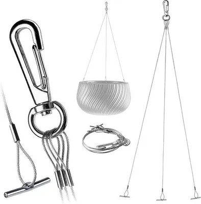 Produktbild von Silberne 3-teilige Pflanzenhänger-Kette 55 cm Metall