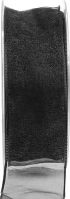 Produktbild von Chiffonband Schwarz 40mm 20m Schleifenband Dekoband Trauerband