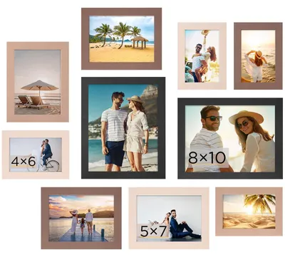 Fotolijsten-Set 10er, MDF, 20x25/13x18/10x15 cm, neutral
