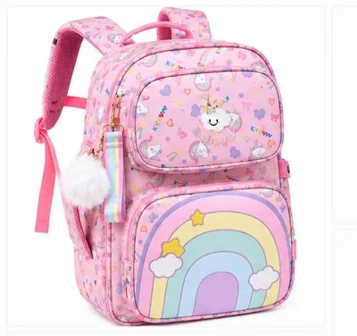 Produktbild von Kinderrucksack Mädchen Rosa Einhorn Regenbogen Geräumig Bequem