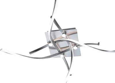 Produktbild von LED-Deckenleuchte - Silberfarben - Stahl - 4-flammig - 78 x 78 cm - dimmbar