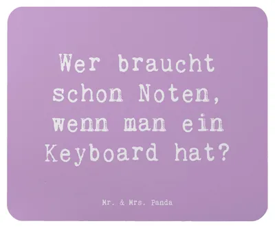 Produktbild von Mr. & Mrs. Panda Mauspad Spruch Keyboard Freude - Lavendeltraum - Geschenk, Mouse Pad, Instrument, Musikstile, Intuition, Mousepad, mousematte, Lernen, Klaviere, pc