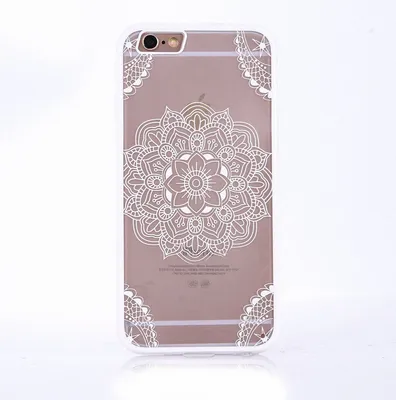 Produktbild von Handy Hülle Mandala für Samsung Galaxy S6 Design Case Schutzhülle Motiv Indianische Spitze Cover Tasche Bumper Weiß