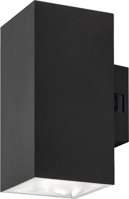 A black outdoor wall light fixture.