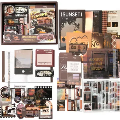 Scrapbook-Set, 237-teilig, A6-Notizbuch, Sticker, DIY-Geschenk