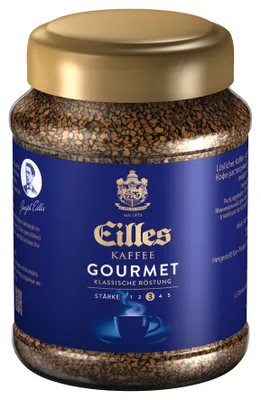 A jar of Eilles Gourmet Instant Coffee.